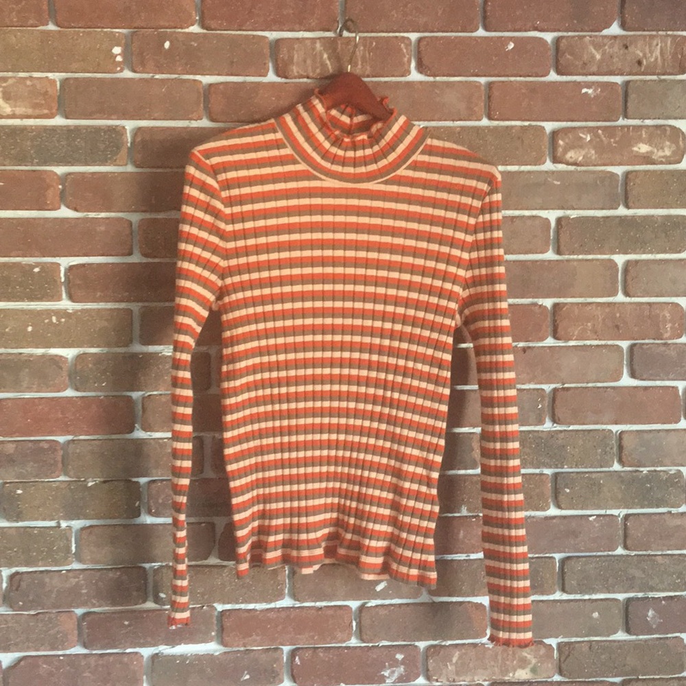 Madewell striped, ribbed turtleneck